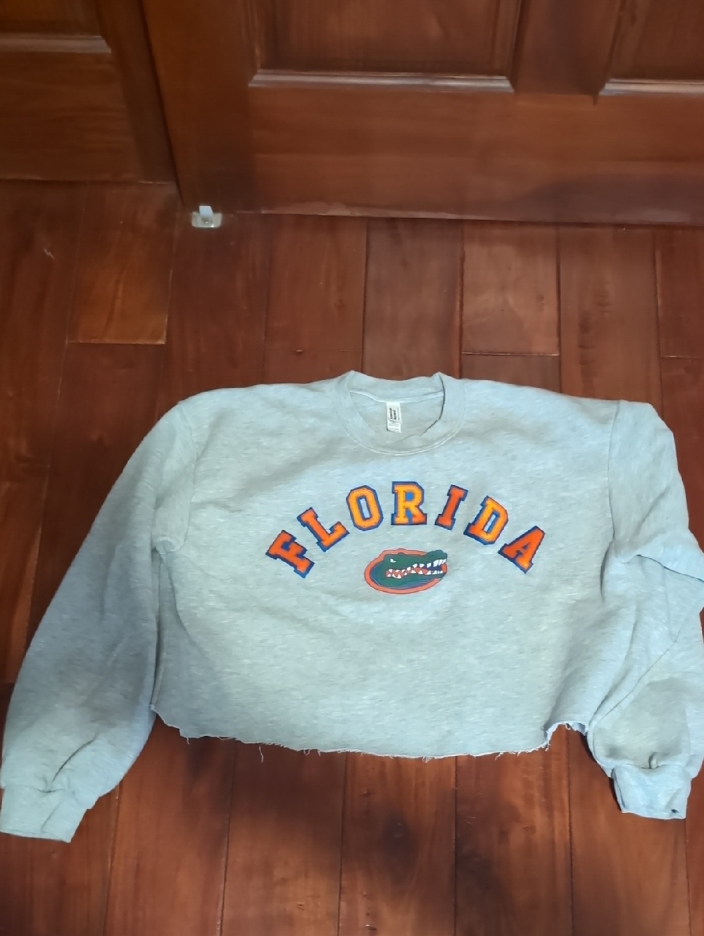 UF American Apparel Gray Florida Gators Cropped Crewneck Sweatshirt